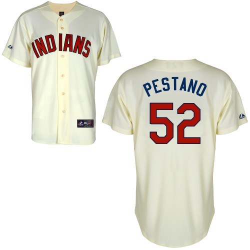 Vinnie Pestano #52 Youth Baseball Jersey-Cleveland Indians Authentic Alternate 2 White Cool Base MLB Jersey
